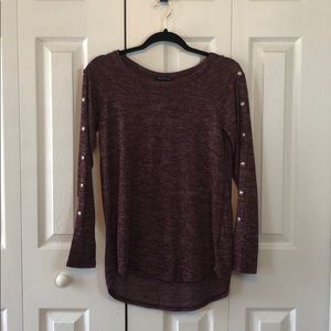 Burgundy/ Deep Raisin, Purple & Gray Marled Top